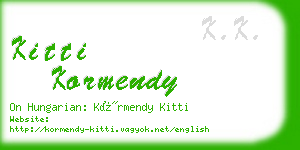 kitti kormendy business card